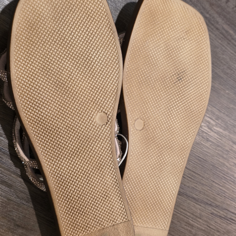 Elegant Tan Rhinestone Sandals - Picture 3 of 4